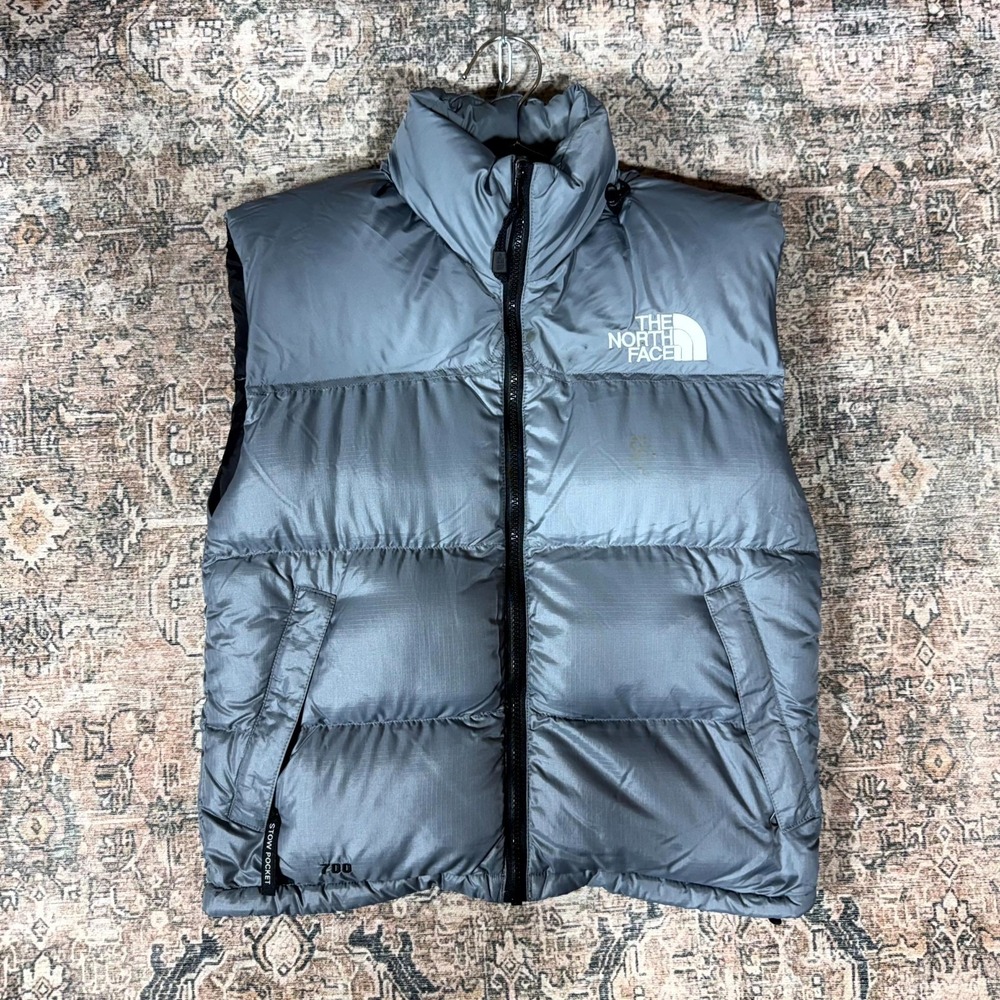 The North Face 700 Nuptse Vest Women's XS Gray Nylon Down Puffer Hiking Travel